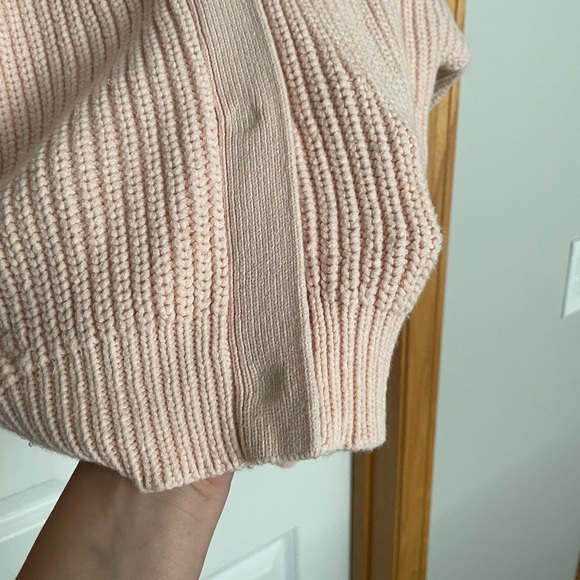 J. Crew Point Sur Blush Pink Chunky Knit Cardigan Sweater Size Large - Picture 8 of 10
